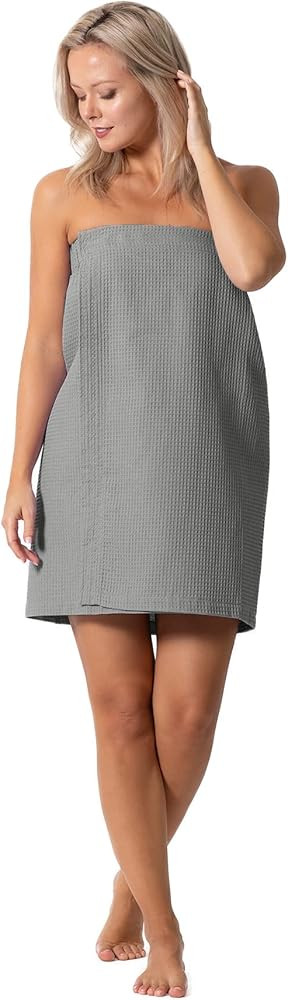 Turkish Linen Women’s Waffle Spa Body Wrap with Adjustable Closure | Amazon (US)