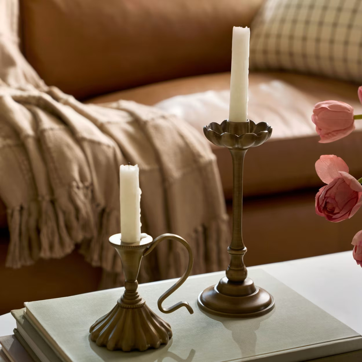 Anna Antique Brass Taper Holder | Magnolia