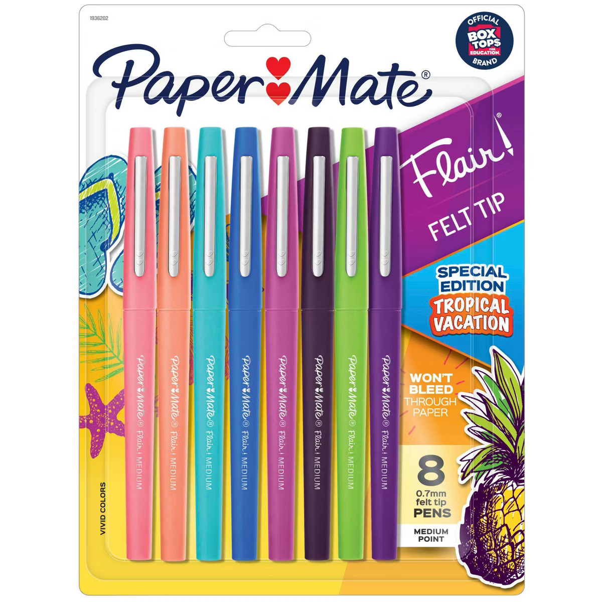 Paper Mate Flair 8pk Tropical Vacation Felt Pens 0.7mm Medium Tip Multicolored: Colorful Papermat... | Target