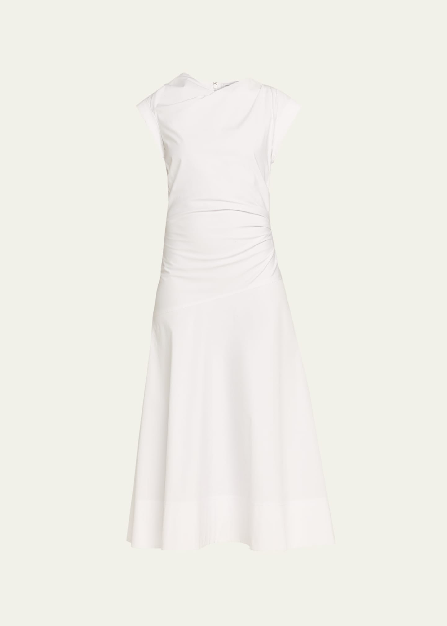 Veronica Beard Lisette Drop-Waist Stretch Cotton Midi Dress | Bergdorf Goodman