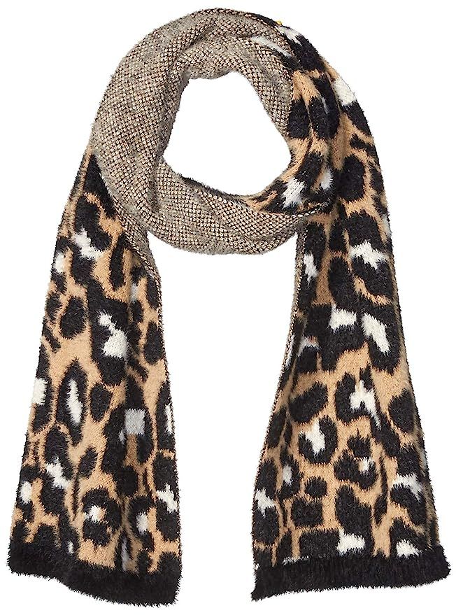 Amazon Brand - Daily Ritual Women's Animal Print Fuzzy Knit Scarf, One Size | Amazon (US)