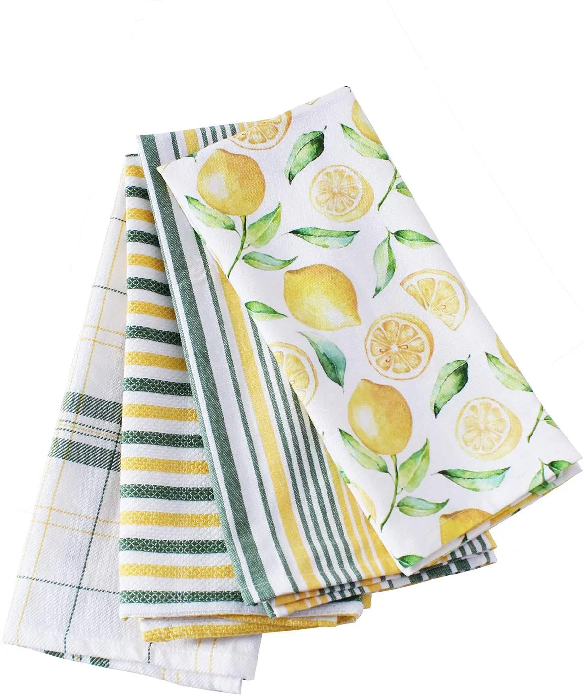 Accent Home Cotton Kitchen Towels Set of 4 pcs - Absorbent Dish Towels Set | Tea Towels in Lemon ... | Walmart (US)