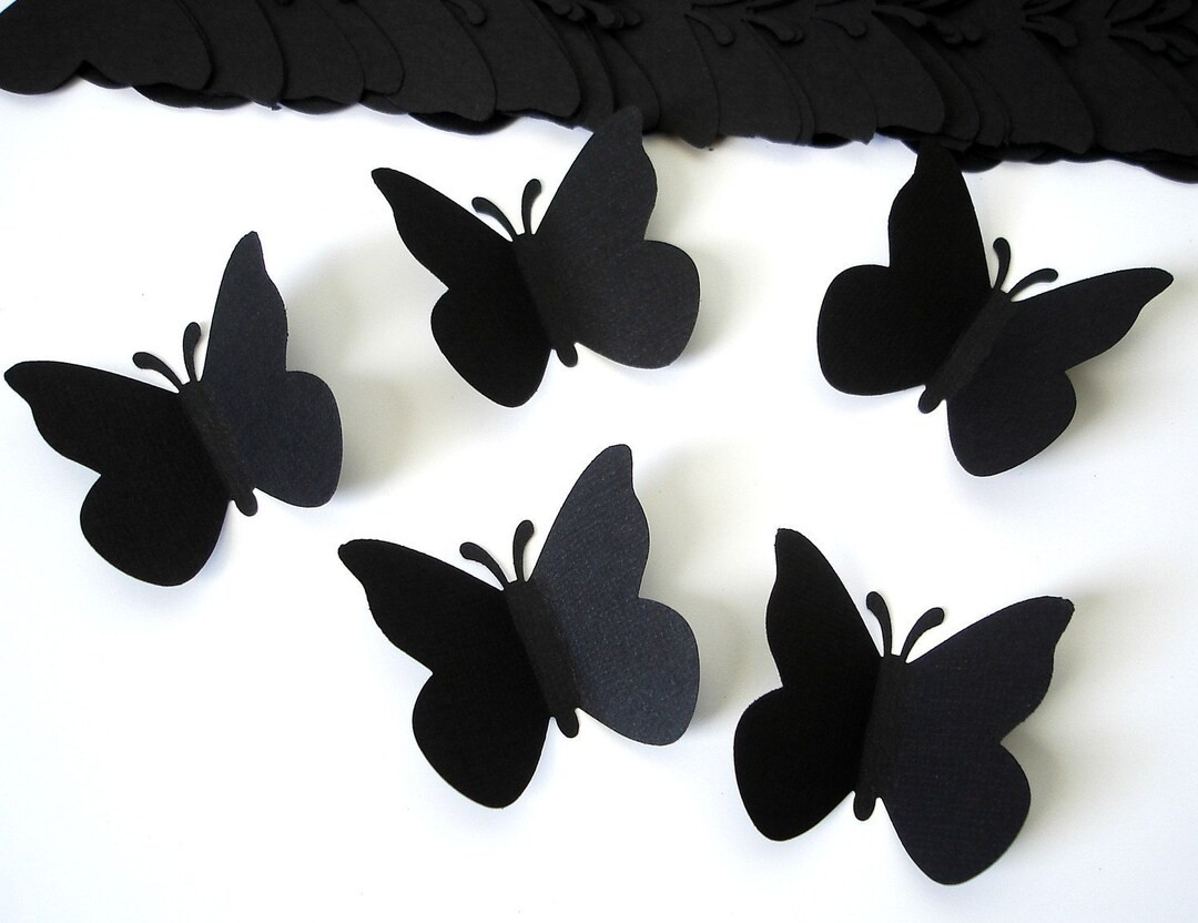 50 Large Black Butterfly Confetti, Butterfly Cutouts, Butterfly Table Scatter, Scrapbook Embellis... | Etsy (US)