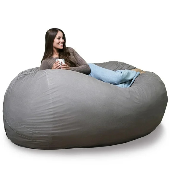 Big Joe Fuf 6.5Ft Giant Foam Bean Bag Chair, Oversized Couch with Removable Cover for Kids, Teens... | Walmart (US)