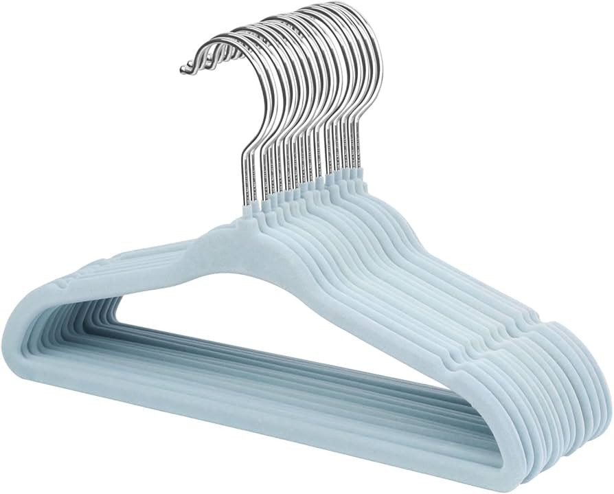 ManGotree Kids Velvet Clothes Hangers, Baby Childrens Hangers for Clothes Space Saving Non-Slip 1... | Amazon (US)