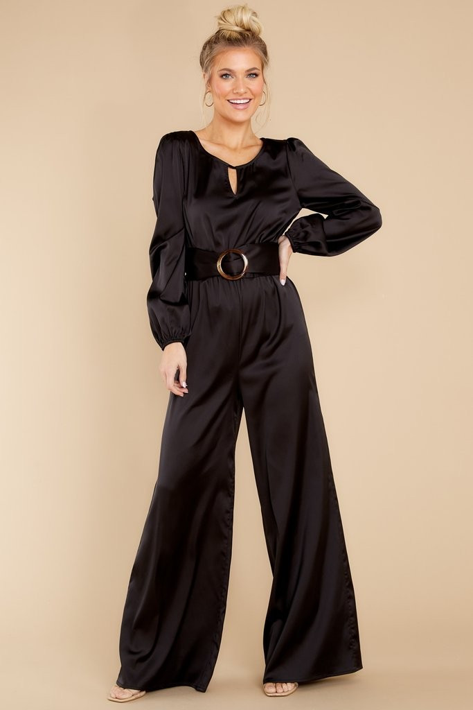 Glance of Elegance Black Jumpsuit | Red Dress 