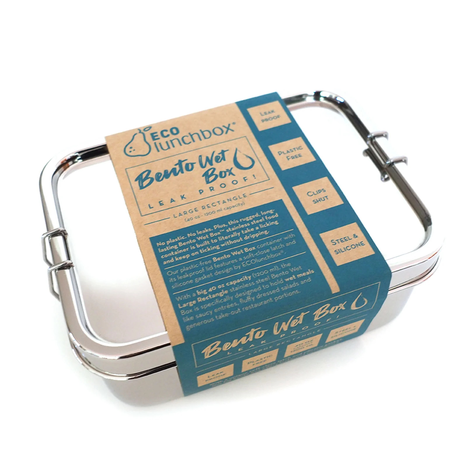 Bento Wet Box\u2122 Stainless Steel Food Container - Large Rectangle | Grove