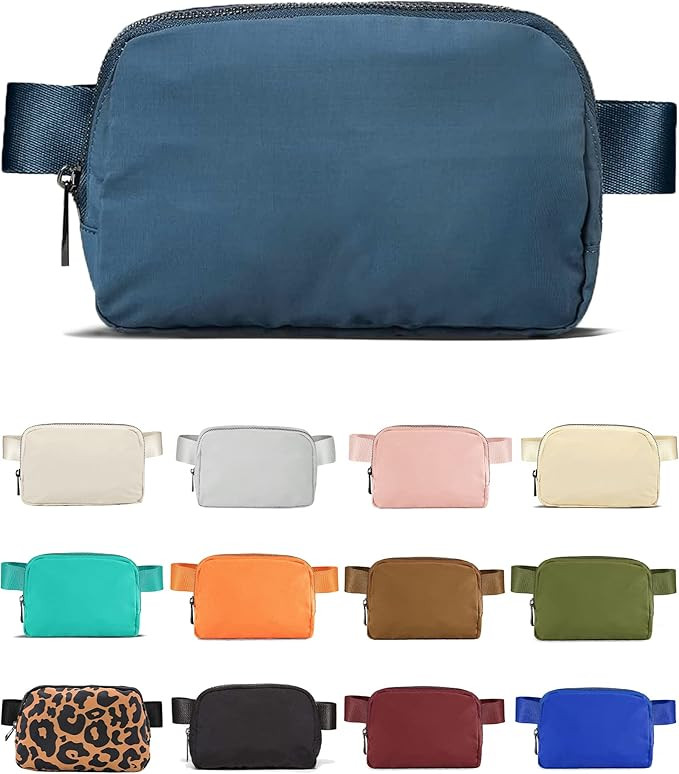 Mini Crossbody Belt Bag - Waterproof Fanny Pack for Women, Fashionable Running Belt Pouch in Navy... | Amazon (US)
