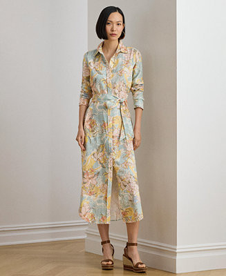 Women's Printed Point Collar Shirt-Dress | Macy's