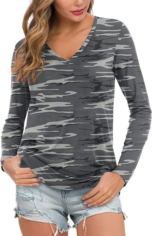 Feiersi Women's Summer Sleeveless V-Neck T-Shirt Tunic Tops Blouse Shirts | Amazon (US)
