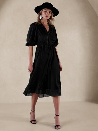 Pleated Midi Dress | Banana Republic Factory