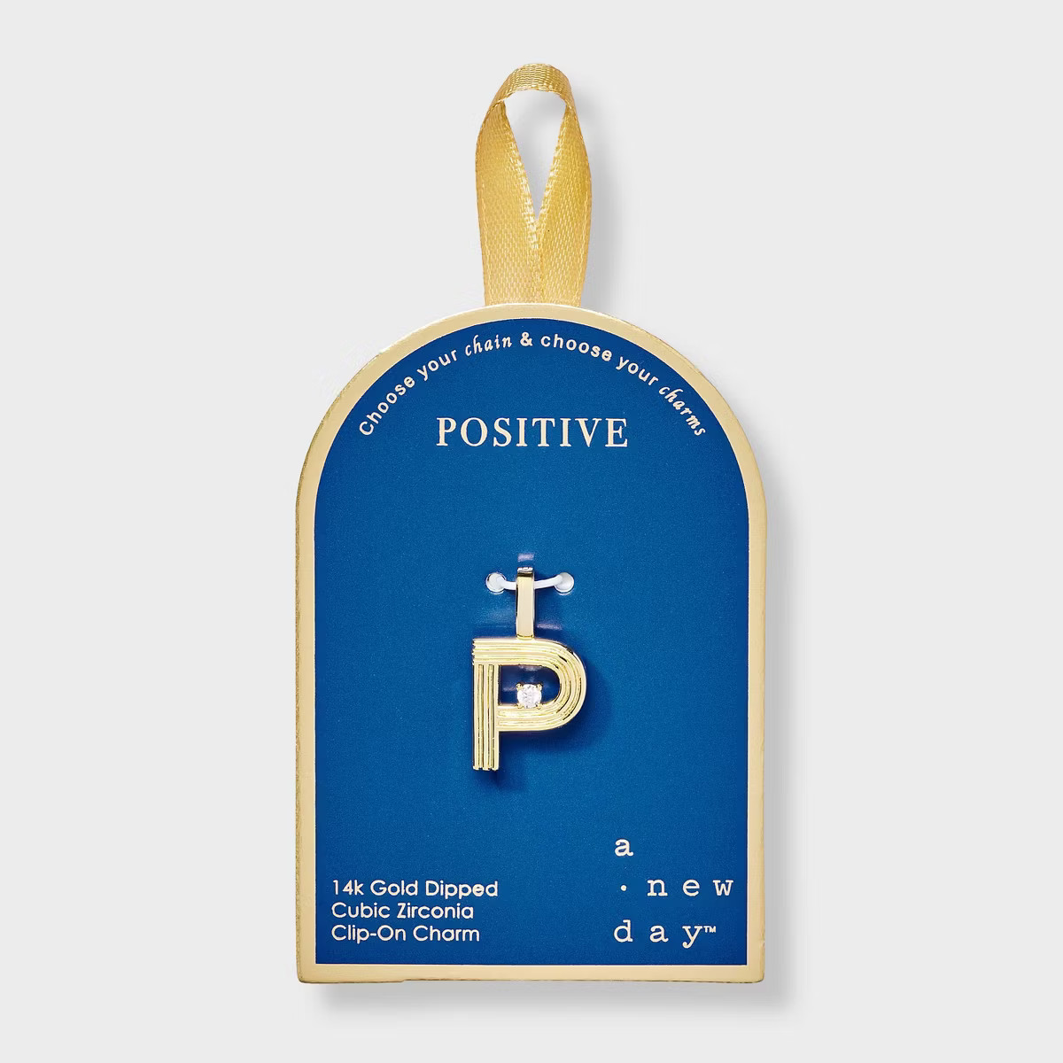 14K Gold Dipped Cubic Zirconia Ribbed "Z" Letter Charm - A New Day™ Gold | Target