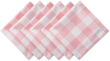 DII Buffalo Check Collection, Classic Farmhouse Tabletop Set, Napkin Set, 20x20, Pink & White, 6 ... | Amazon (US)