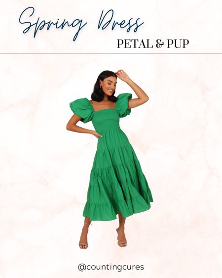 Puff sleeve green dress from Petal & Pup!

#springclothes #mididress #vacationoutfit #resortwear

#LTKSeasonal #LTKU #LTKstyletip