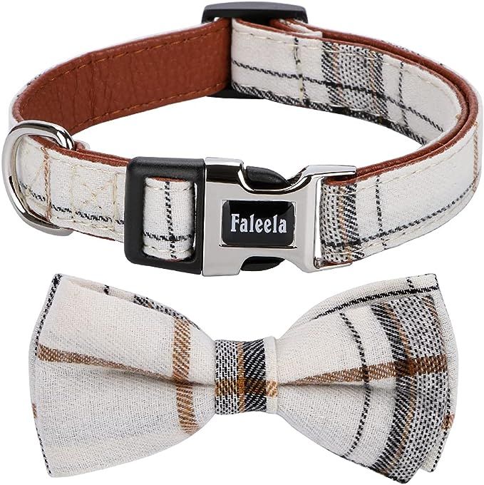 Faleela Soft &Comfy Bowtie Dog Collar,Detachable and Adjustable Bow Tie Collar,for Small Medium L... | Amazon (US)