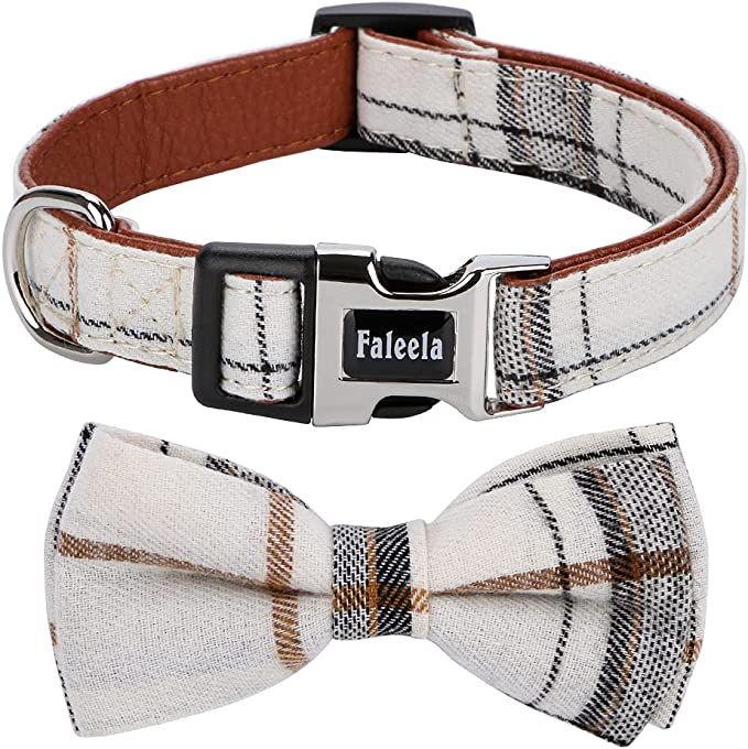 Faleela Soft &Comfy Bowtie Dog Collar,Detachable and Adjustable Bow Tie Collar,for Small Medium L... | Amazon (US)