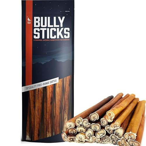 Wild Wolf 12-inch Angus Bully Sticks (1.5 Pounds) Healthy, All-Natural, Long-Lasting Dog Chew Bones - Low Odor - Mixed Thickness - Lab-Tested, Hand-Inspected and Packed with Love in The USA | Amazon (US)