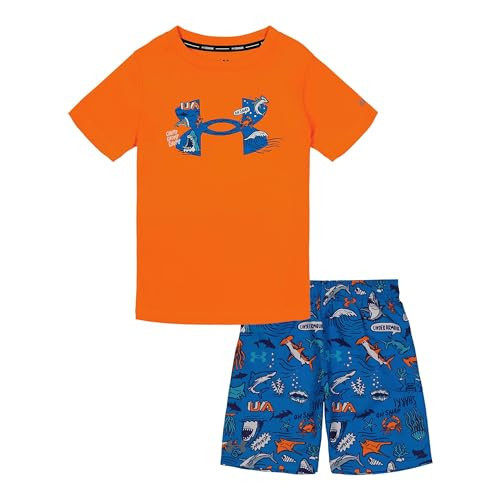 Under Armour Boy's Shark Fest Swim Set (Little Kids/Big Kids) Orange Blast 4 Little Kids | Amazon (US)