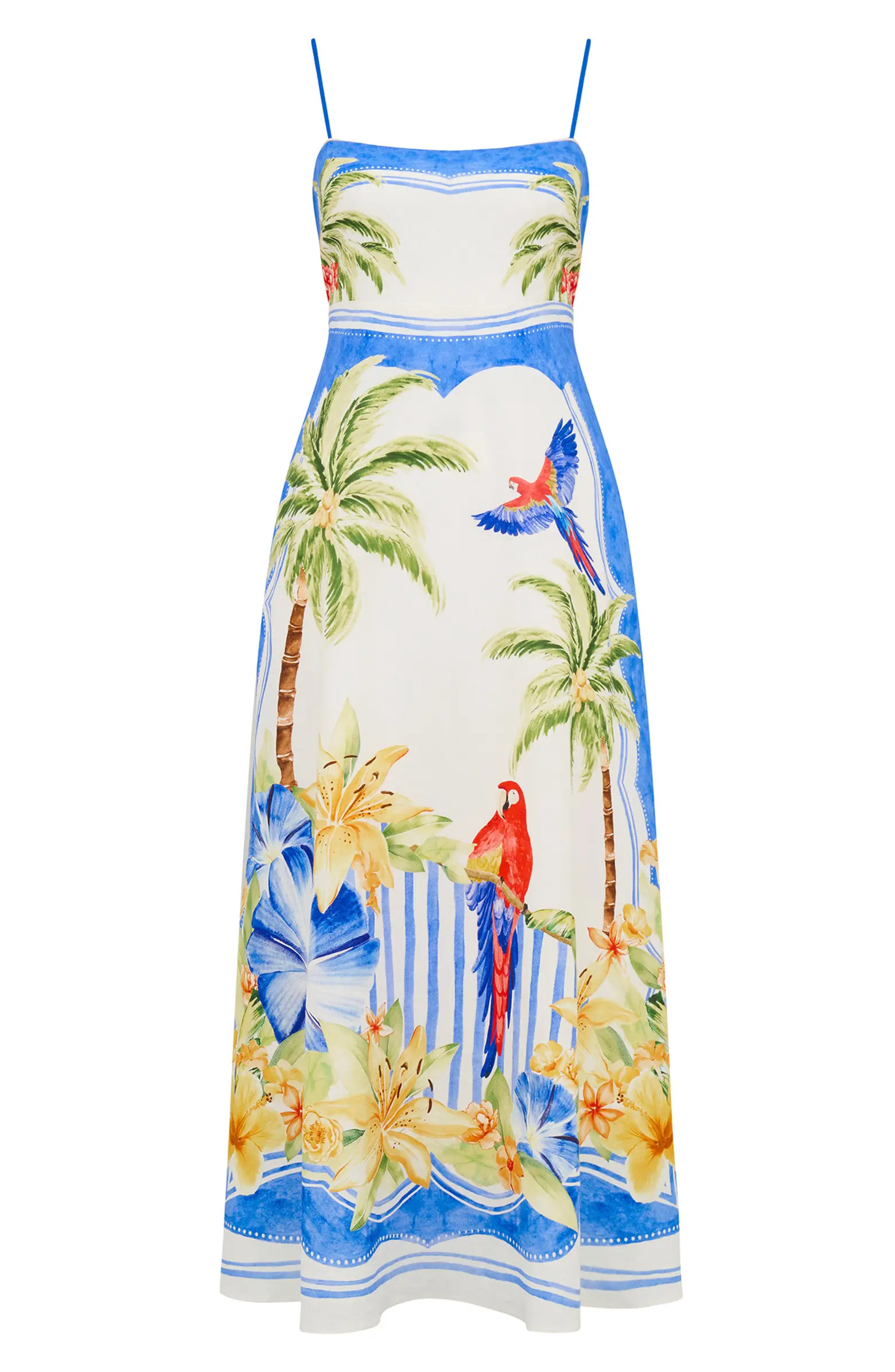 Bianca Mixed Print Linen Blend Dress | Nordstrom