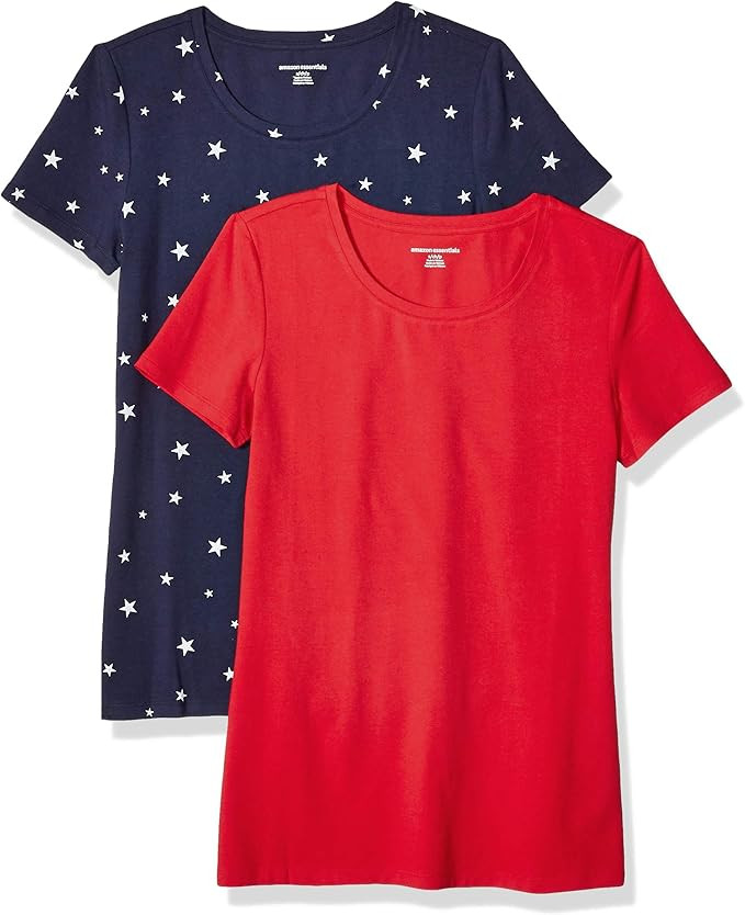 Amazon Essentials Women's 2-Pack Classic-Fit Short-Sleeve Crewneck T-Shirt | Amazon (US)