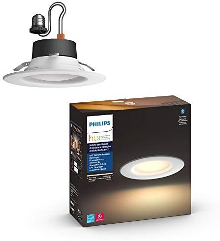 Philips Hue White Ambiance LED Smart Retrofit 5/6-inch Recessed Downlight, Bluetooth & Zigbee com... | Amazon (US)