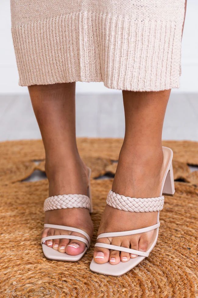 Carmen Nude Strappy Braided Heels | The Pink Lily Boutique