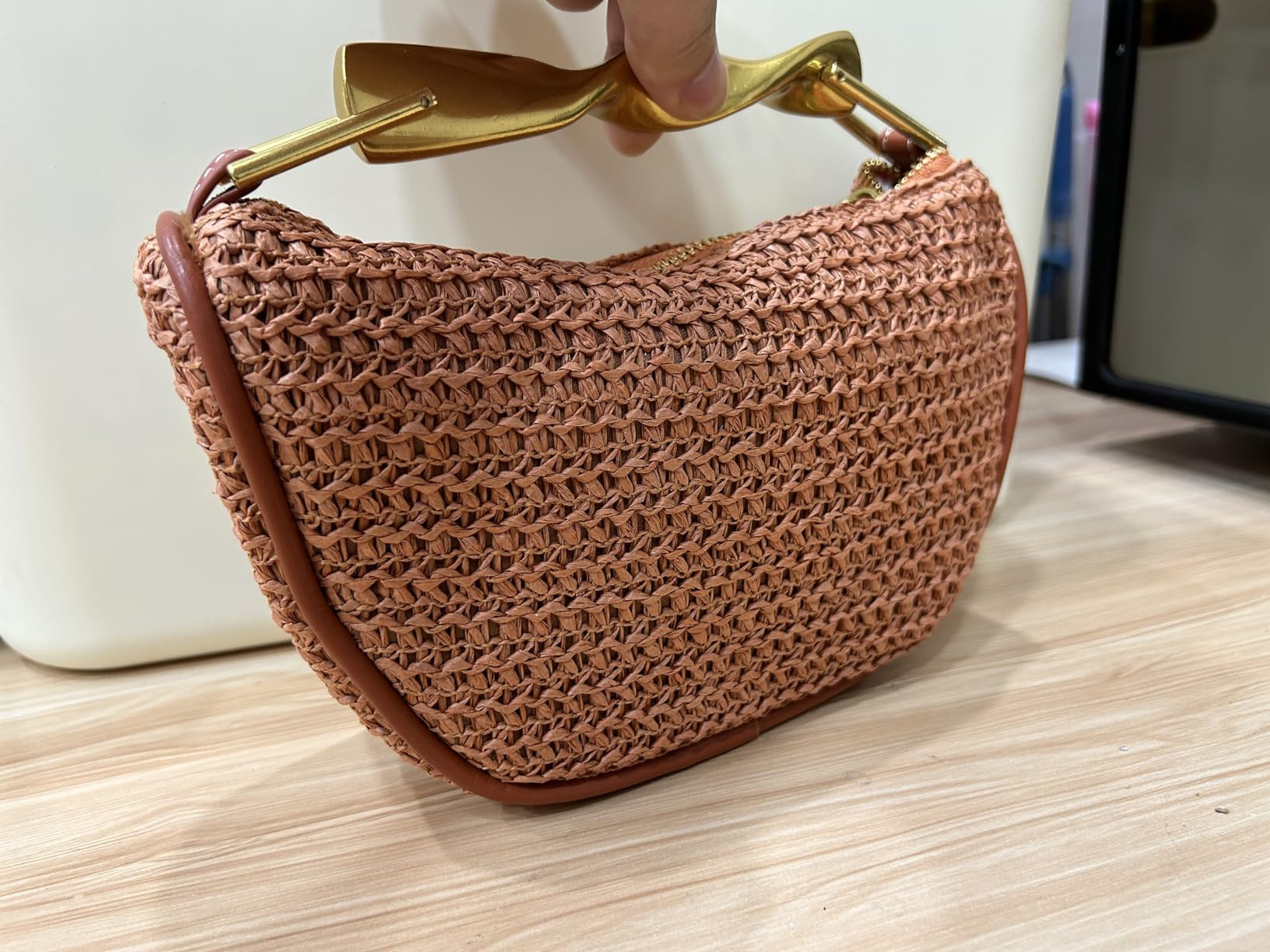 JYG Handmade Straw Crossbody Bags for Women Mini Summer Satchel Purse Fashion Woven Shoulder Hand... | Amazon (US)