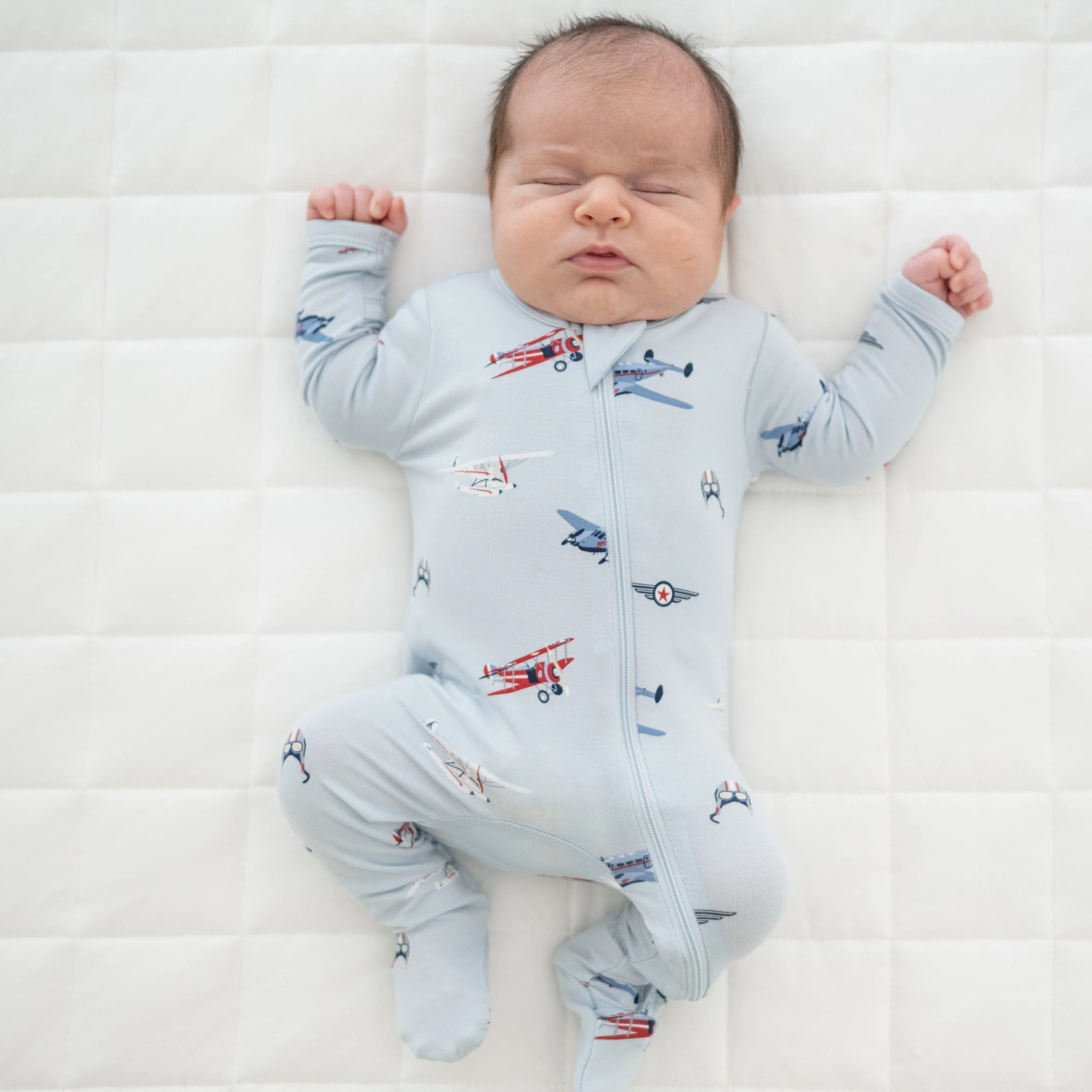 Zippered Footie in Vintage Planes | Kyte BABY