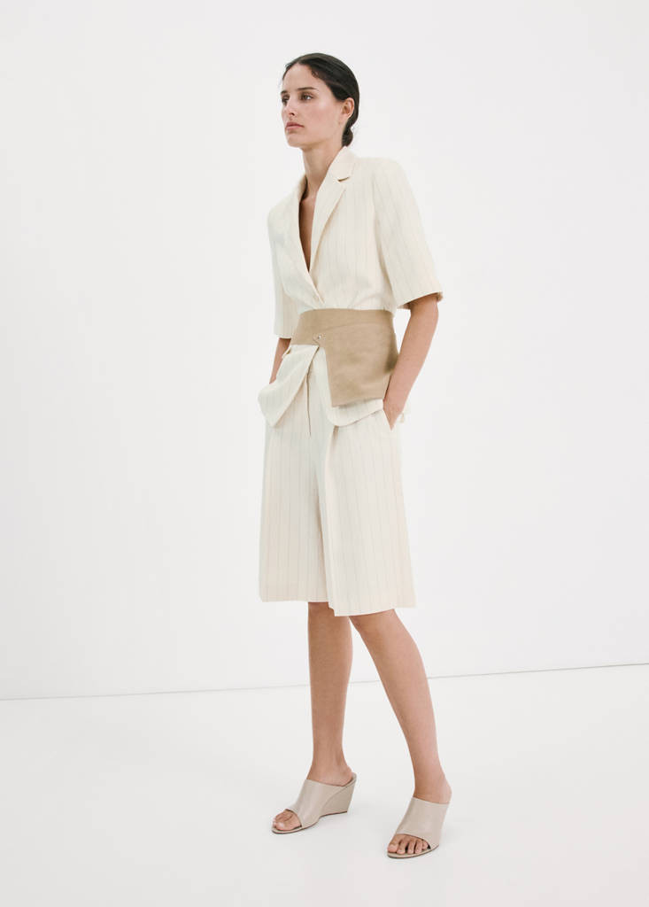Straight linen Bermuda shorts ecru - Woman - 8 - MANGO | Mango (US/MX/AU)