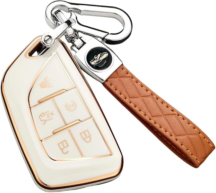 Key Fob Cover for Cadillac with Key Chain, Soft TPU Car Key Case Shell Protector Fit for Escalade... | Amazon (US)