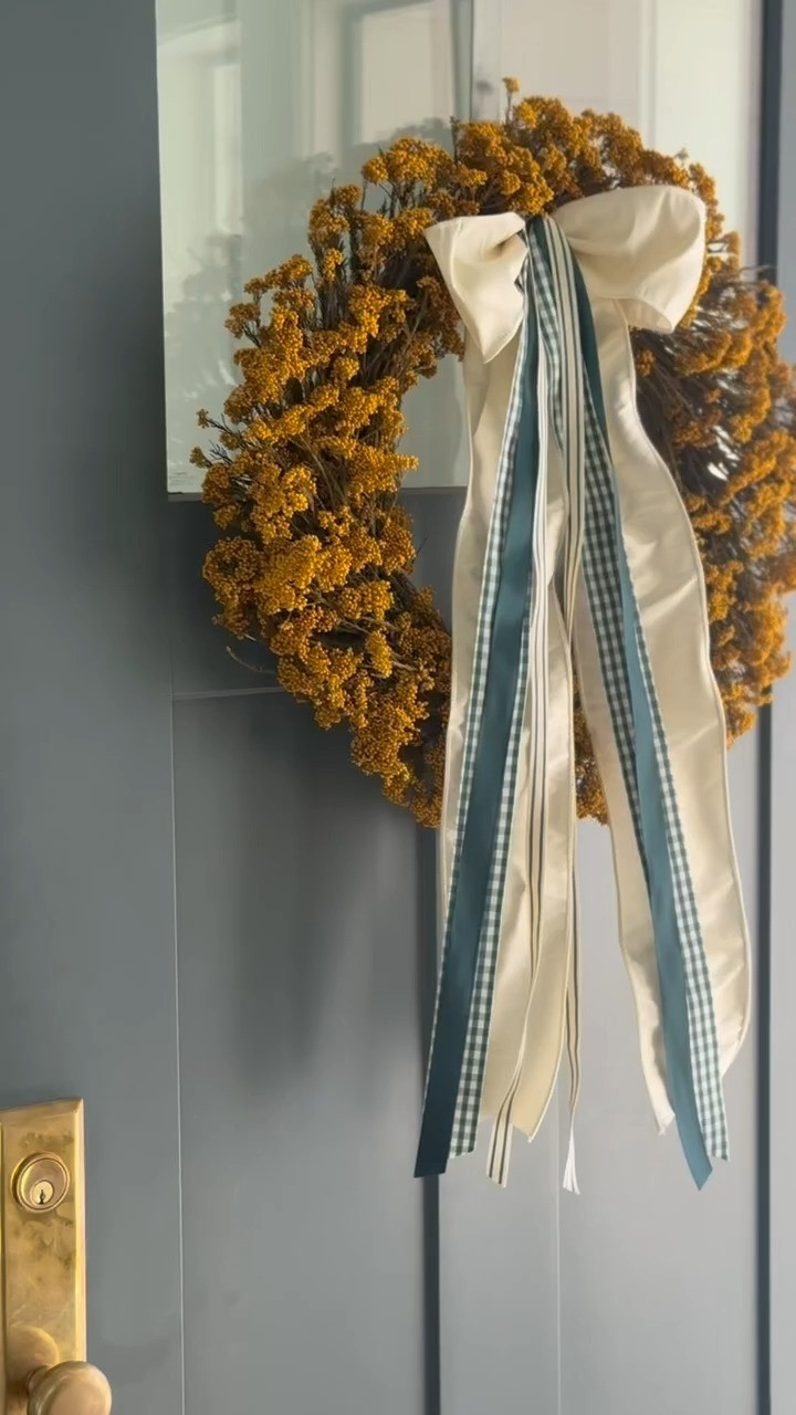 Our wreath situation from last  summer into fall season and I'm loving the yellow flowers against the blue gray door!
home decor, interior design, front door wreath

#LTKmomlife #LTKOver40 #LTKHome