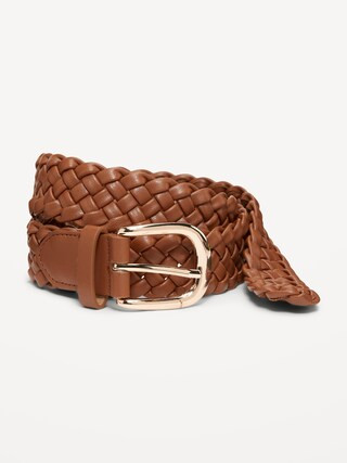 Braided Faux-Leather Belt for Women | Old Navy (CA)