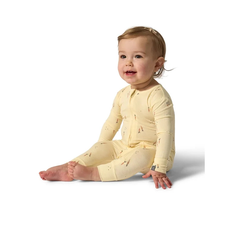 Modern Moments by Gerber Baby & Toddler Neutral Super Soft Easter One-Piece Pajama, Sizes 0/3 Mon... | Walmart (US)