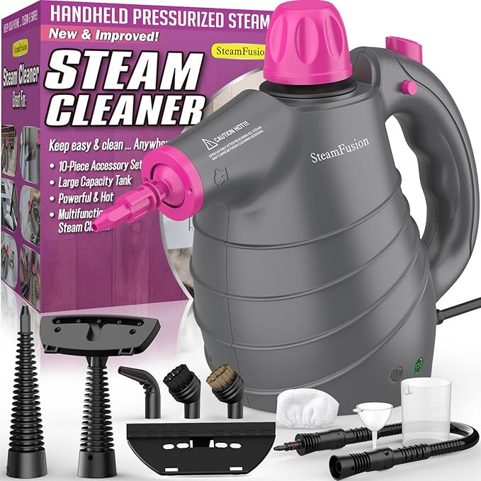 Pressurized Handheld Steam Cleaner with 10pcs Accessories&Safety Lock, Multi-Purpose Natural Deep... | Amazon (US)
