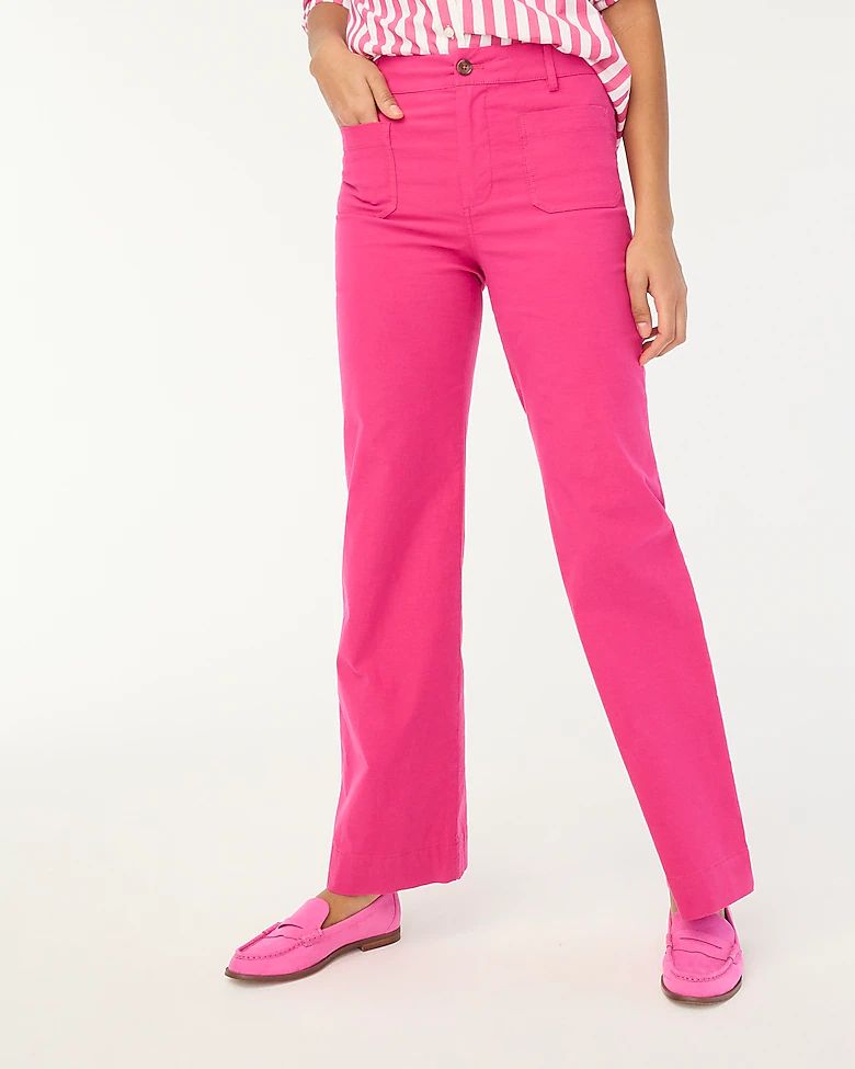 High-rise patch-pocket wide-leg pant | J.Crew Factory