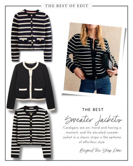 The Best Sweater Jackets!

Cardigans are on- trend and having a moment, and the elevated sweater jacket in a classic stripe is the epitome of effortless style.

Check out my personal favourites.


#LTKover40 #LTKstyletip