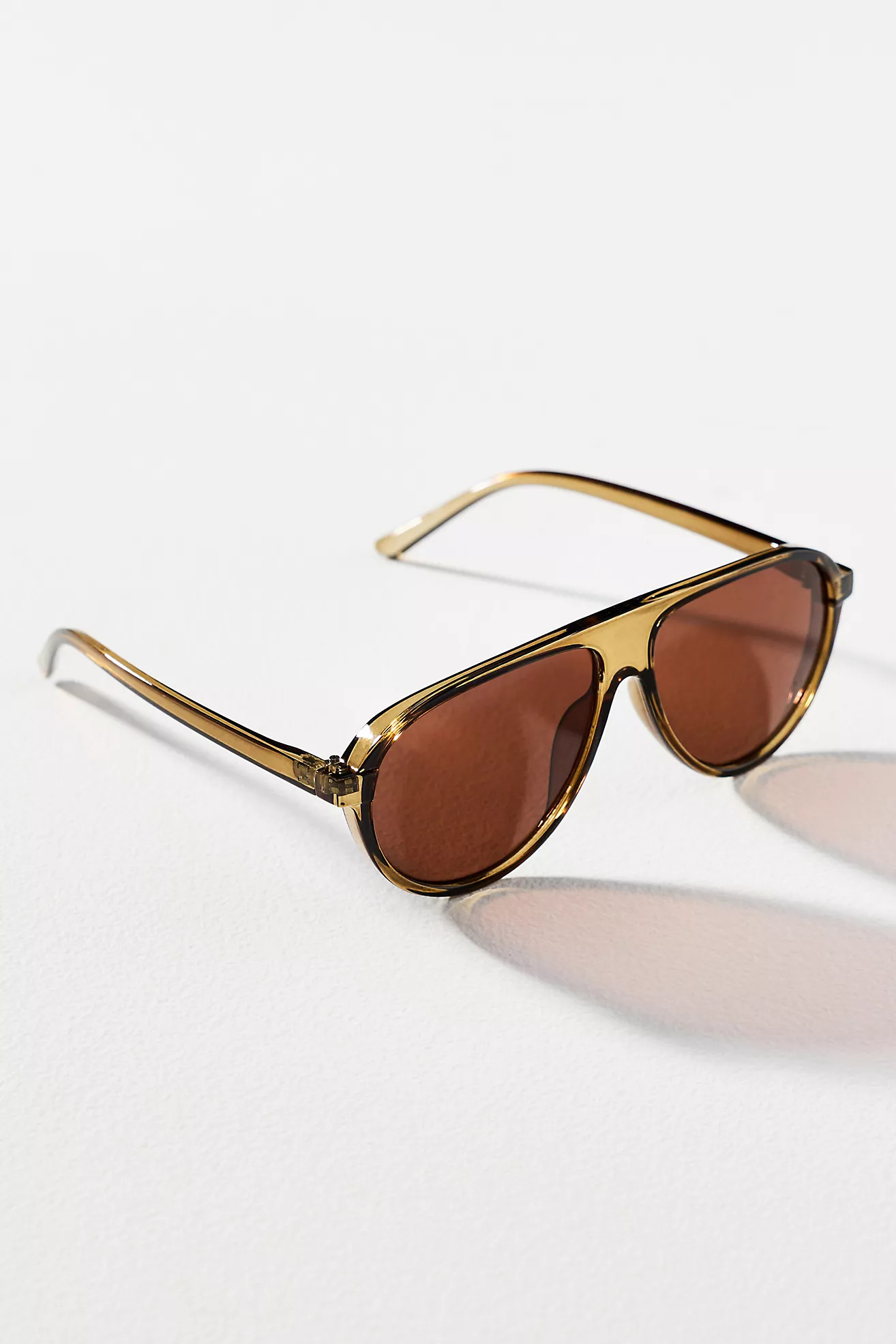 I-SEA Curved Aviator Sunglasses | Anthropologie (US)
