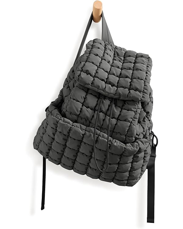 ODODOS Quilted Backpack for Women Lightweight Puffer Hiker Pack Drawstring Padding Travel Gym Bag... | Amazon (US)