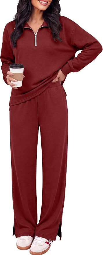 ANRABESS Two Piece Sets for Women Half Zip Sweatsuits | Amazon (US)
