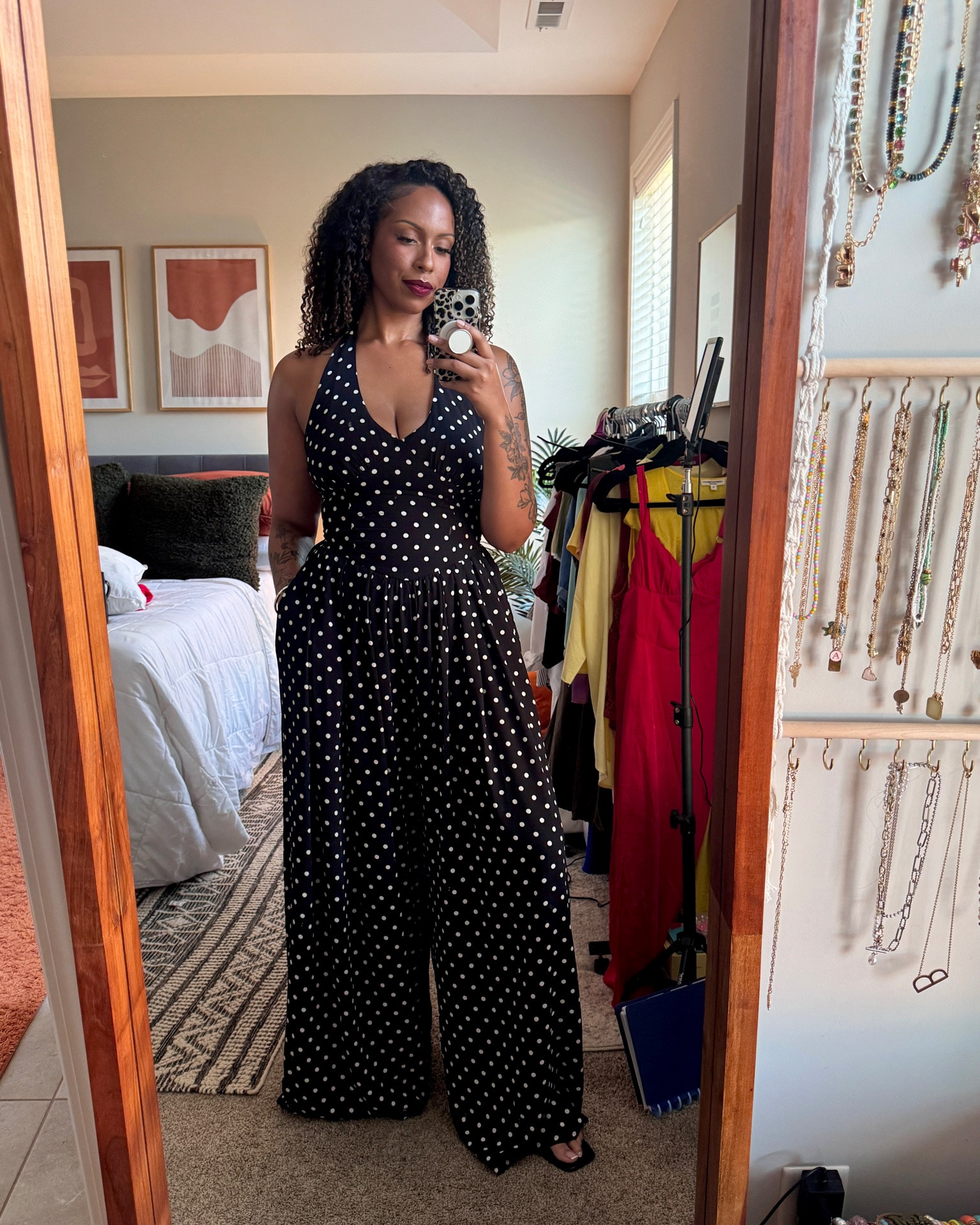 Jumpsuit is tall girl approved. It’s from fashion nova so I can’t link it but it’s called Lighter Than Air Polka Dot Jumpsuit I’m wearing a Large.

I’m 6’0 and it’s dragging on the ground 🙌🏾

#LTKTall #LTKMidsize #LTKootd