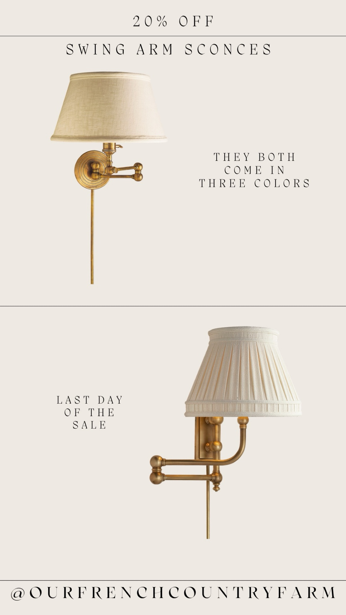 Beautiful swing arm sconces for beside the bed!  They come in three colors!

#LTKhome #LTKsalealert