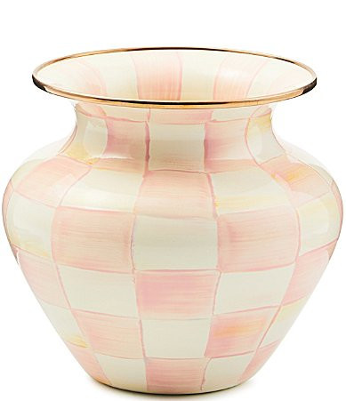MacKenzie-Childs Check Large Enamel Vase - Rosy Check | Dillard's