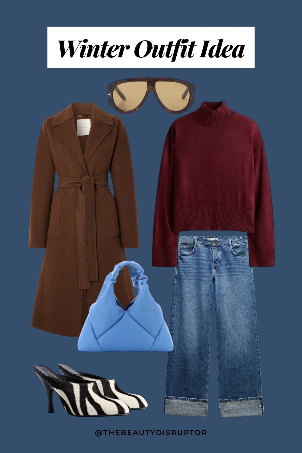 Casual outfit of the day details: 

A burgundy knit sweater from @Revolve worn with @jcrew wide-leg jeans, and layered with a @Revolve cashmere &wool coat. To complete the look, this winter outfit was accessorized with a pair of zebra print heels, RECO Paris bag, and aviator sunglasses to add a touch of style and personality to this winter ensemble.

#WinterOutfit #OOTD #LTKStyle


#LTKOver40 #LTKootd #LTKgrwm