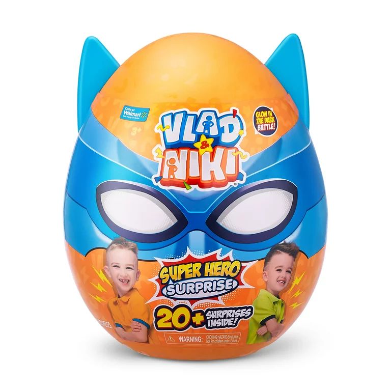 Walmart Exclusive Vlad & Niki Superhero Surprise Egg (Blue) with Glow In The Dark Robot, Novelty ... | Walmart (US)