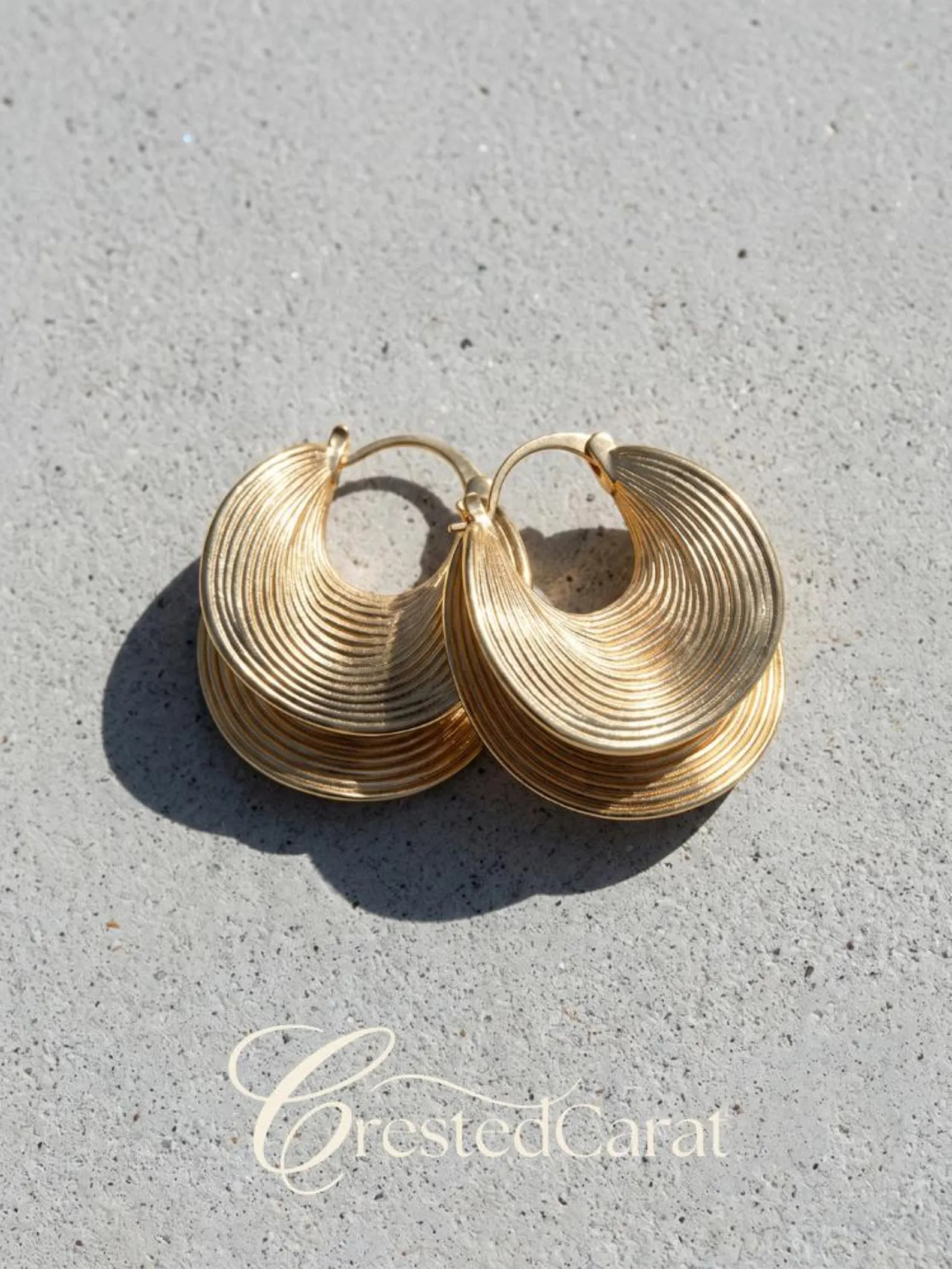 18K Gold Hoop Earrings | Textured Wave Dainty Earring | Bold Chunky Gold Hoops Women | Modern Sta... | Etsy (Global)