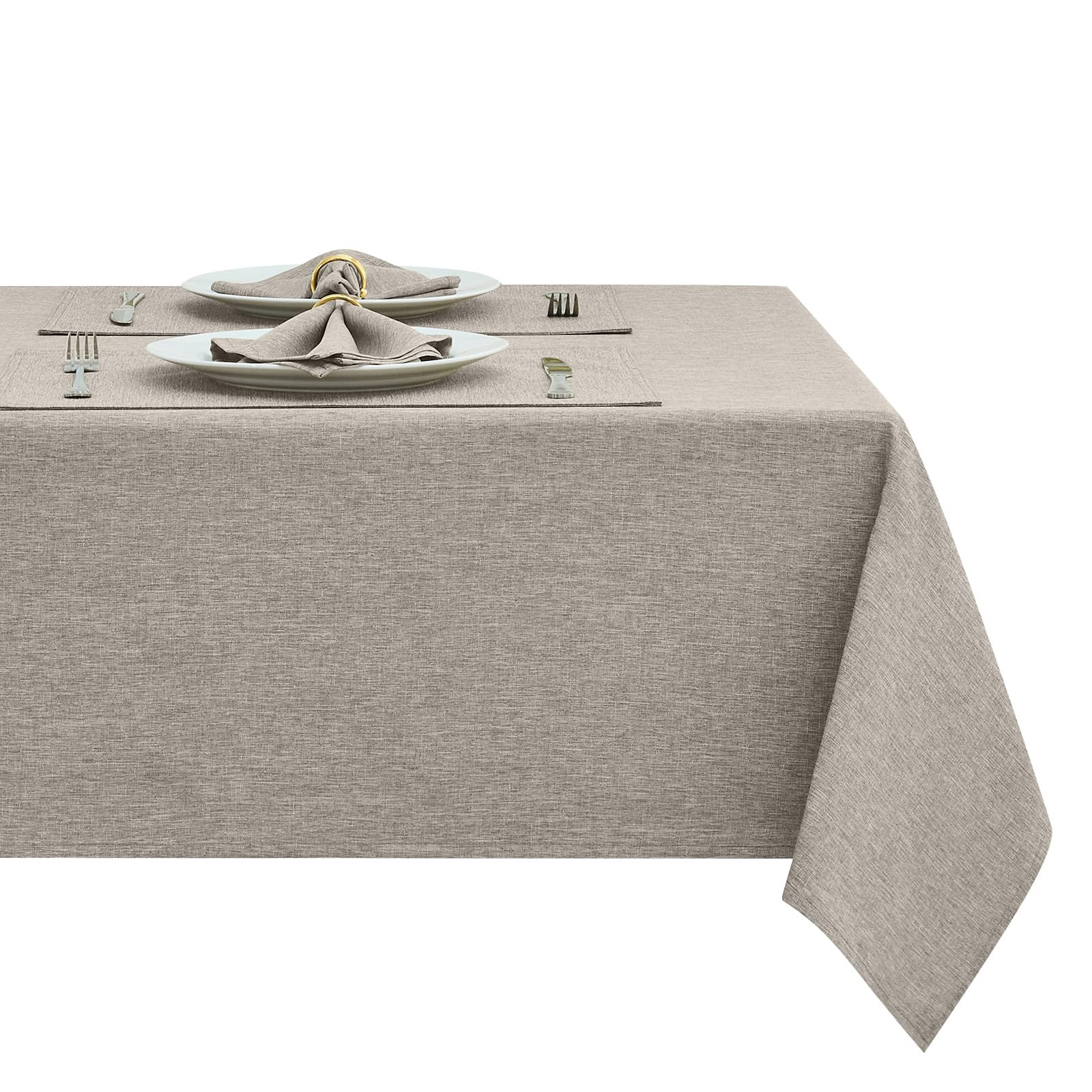 Rectangle Table Cloth Linen Farmhouse Stainproof Waterproof Washable Polyester Oblong Rectangular... | Amazon (US)