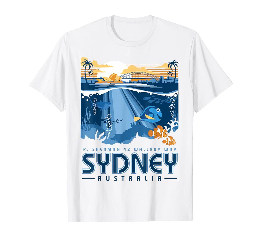 Disney Pixar Finding Nemo Sydney Australia Poster T-Shirt | Amazon (US)