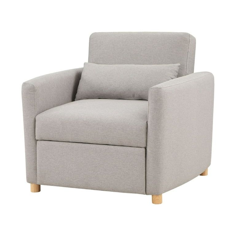 Serta Carly Scandinavian Style Convertible Chair, Light Gray Fabric - Walmart.com | Walmart (US)