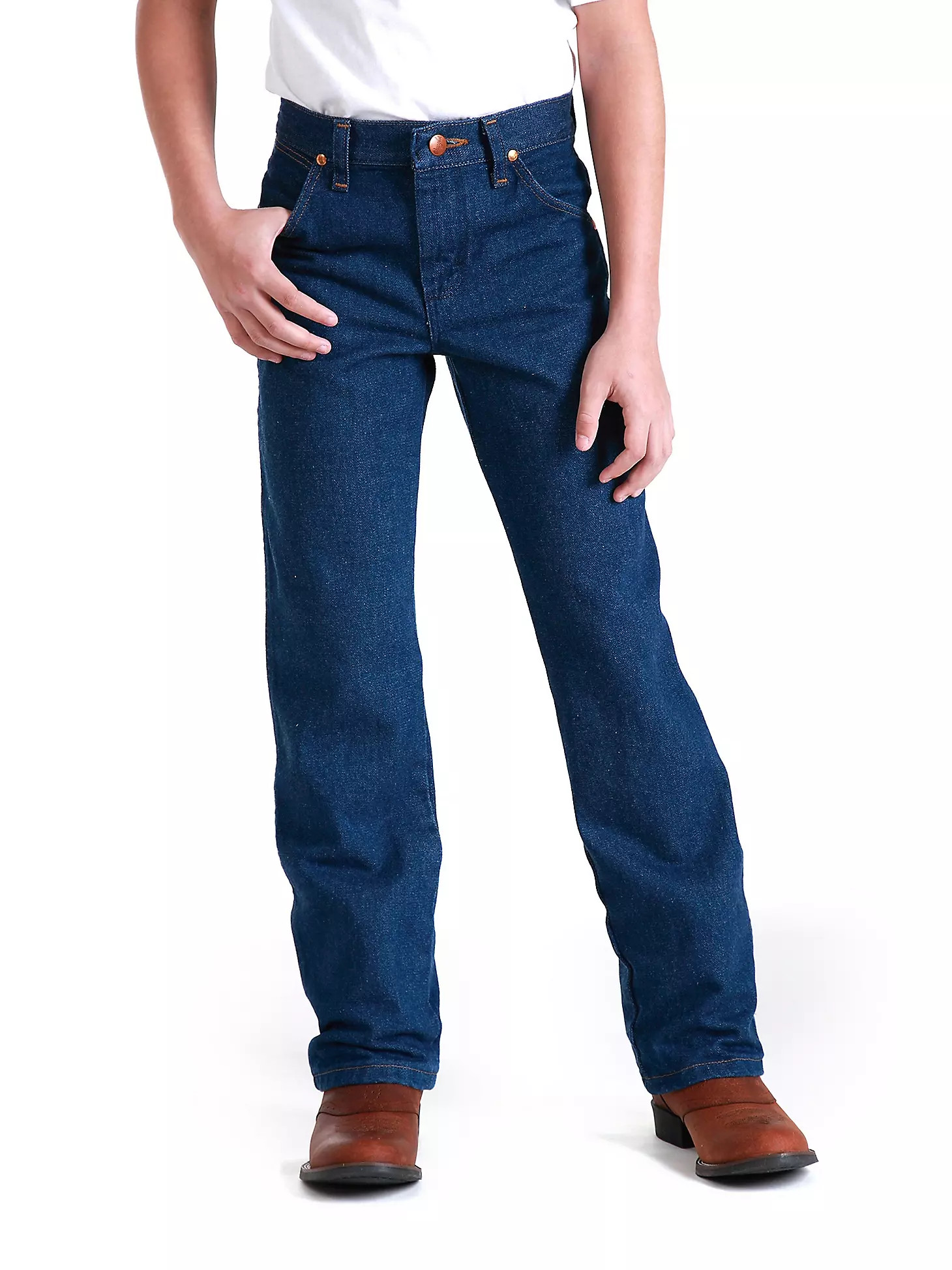 Young Men's Wrangler® Cowboy Cut® Original Fit Jean (25-30) in Prewashed Indigo | Wrangler