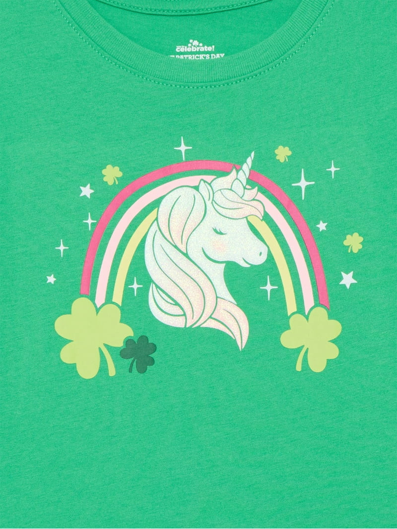 St. Patrick’s Day Girls Short Sleeve T-Shirt from Way To Celebrate, Sizes 4-18 | Walmart (US)
